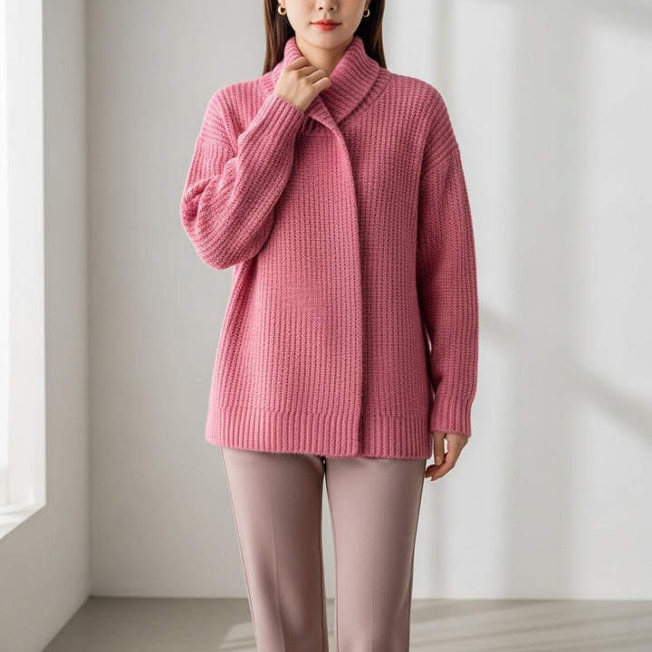 Striktrøje til kvinder med tekstureret look