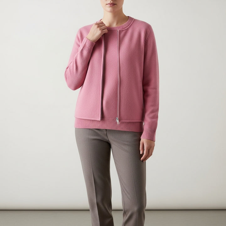 Striktrøje til damer med rund hals i blødt design