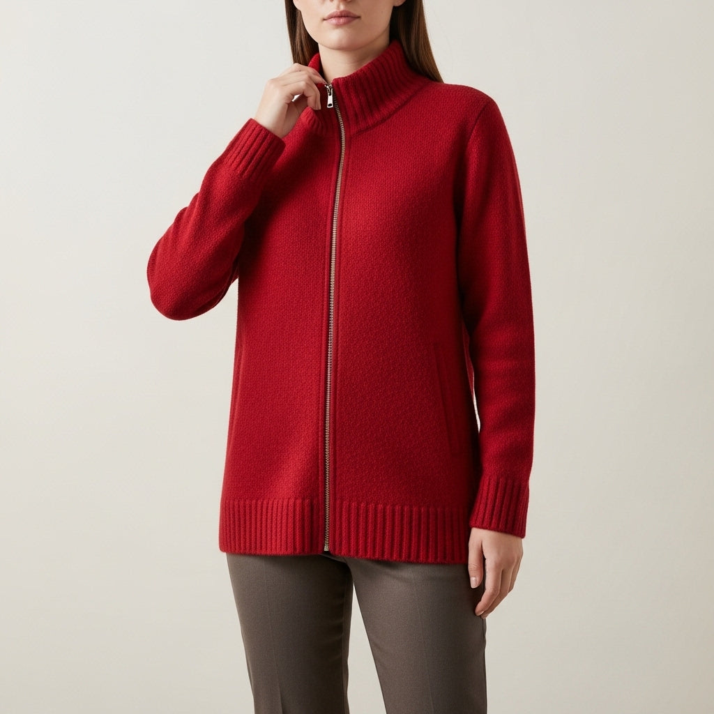 Vinterstrik til kvinder med feminin pasform og lange ærmer