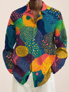 Men's Abstract Print Button-Up Long-Sleeve Shirt