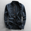 Men's Band Collar Button-Front Shirt
