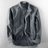 Men's Band Collar Button-Front Shirt