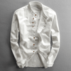 Men's Band Collar Button-Front Shirt