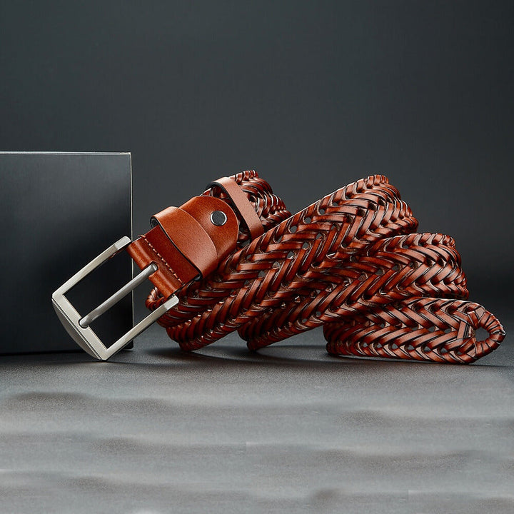 Men's Braided Pin Buckle Dress Belt