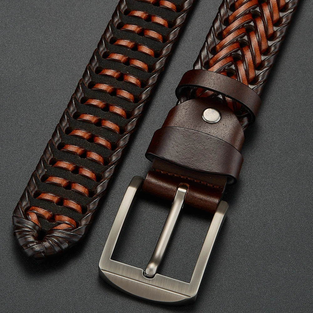 Men's Braided Pin Buckle Dress Belt