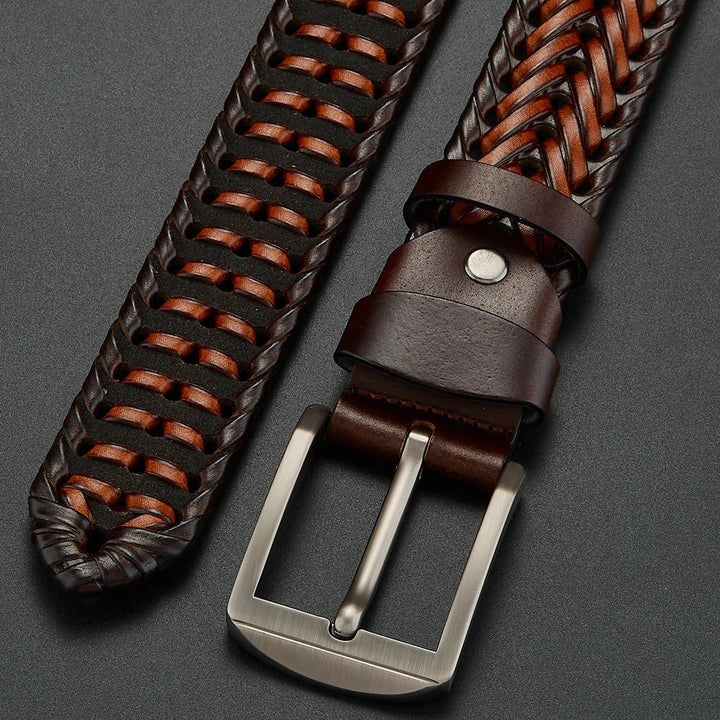 Men's Braided Pin Buckle Dress Belt