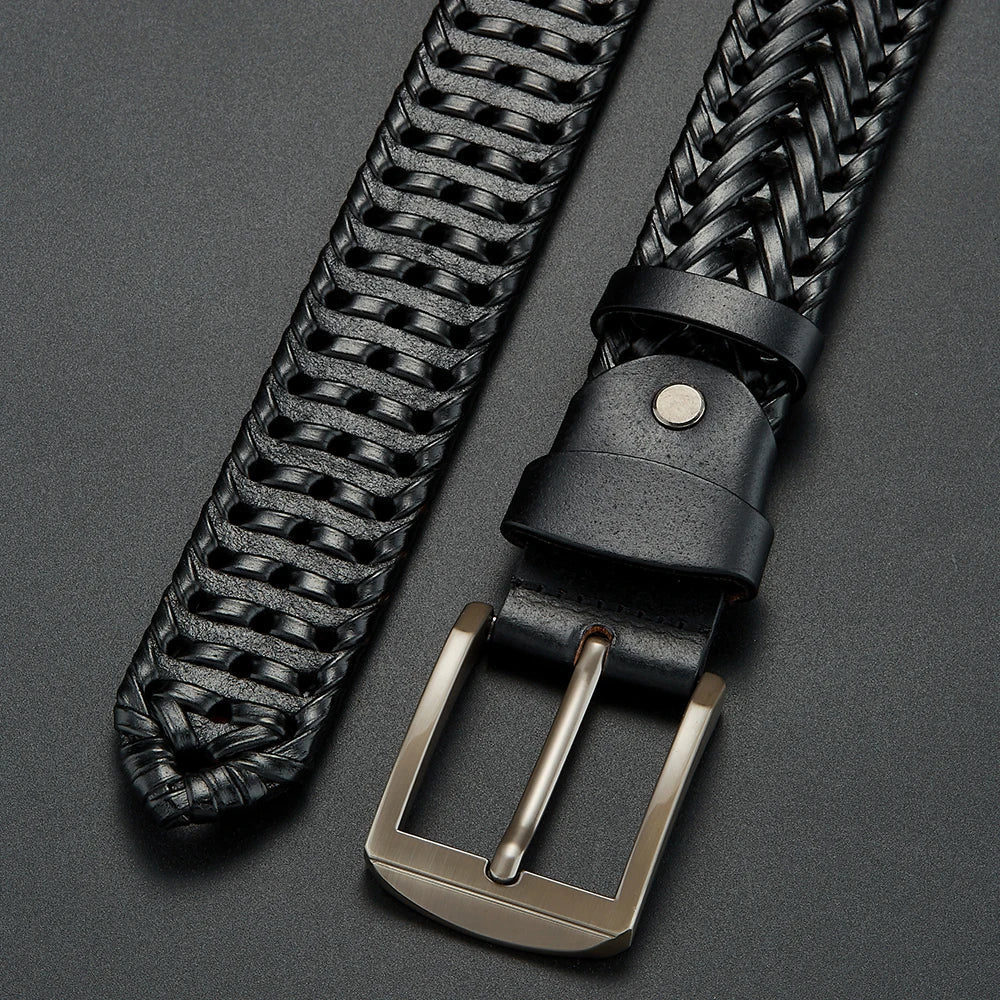 Men's Braided Pin Buckle Dress Belt