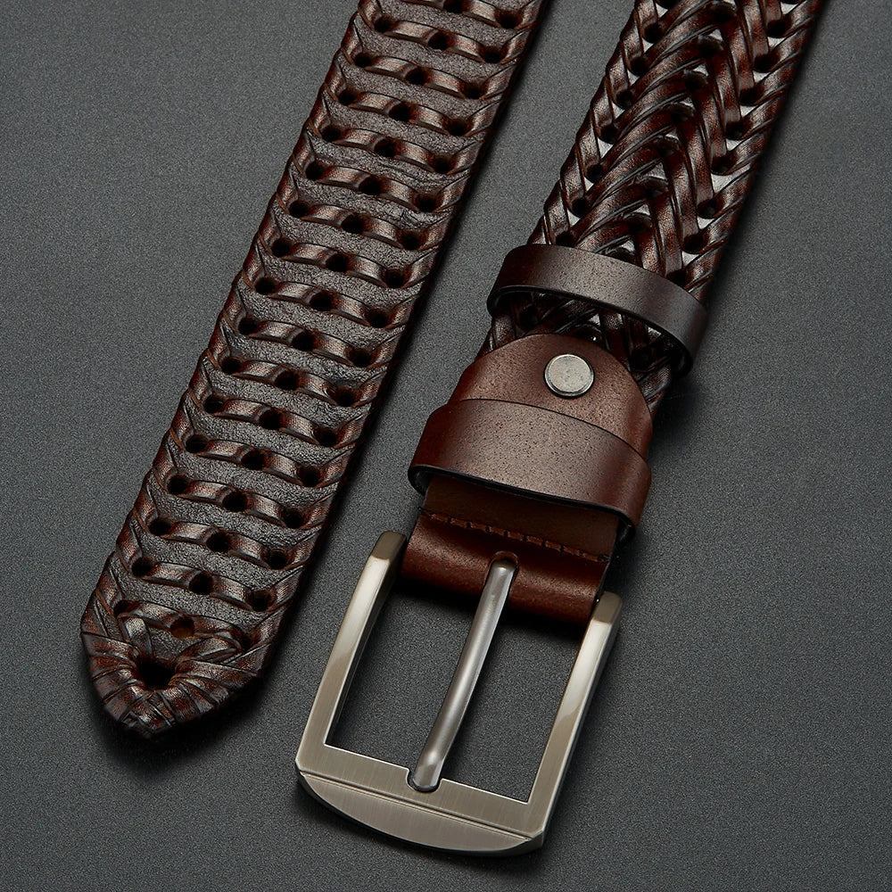 Men's Braided Pin Buckle Dress Belt