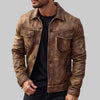 Men's Button-Front Jacket with Pointed Collar