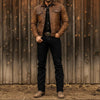 Men's Button-Front Jacket with Pointed Collar