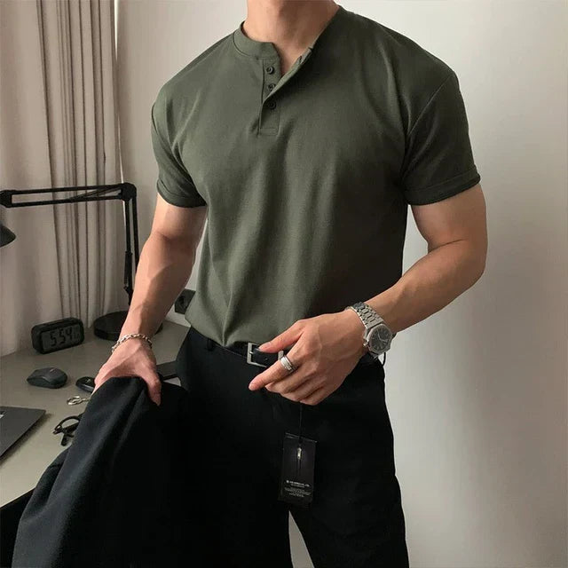 Men's Button Henley T-Shirt