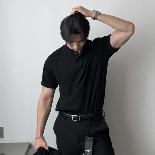 Men's Button Henley T-Shirt