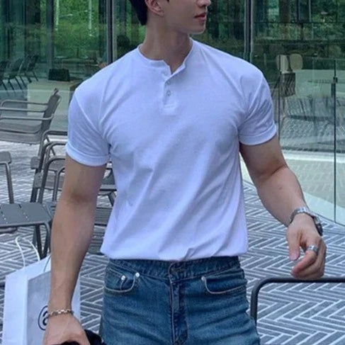 Men's Button Henley T-Shirt