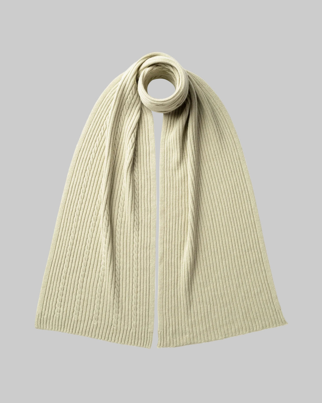 Men's Cable and Rib Knit Scarf