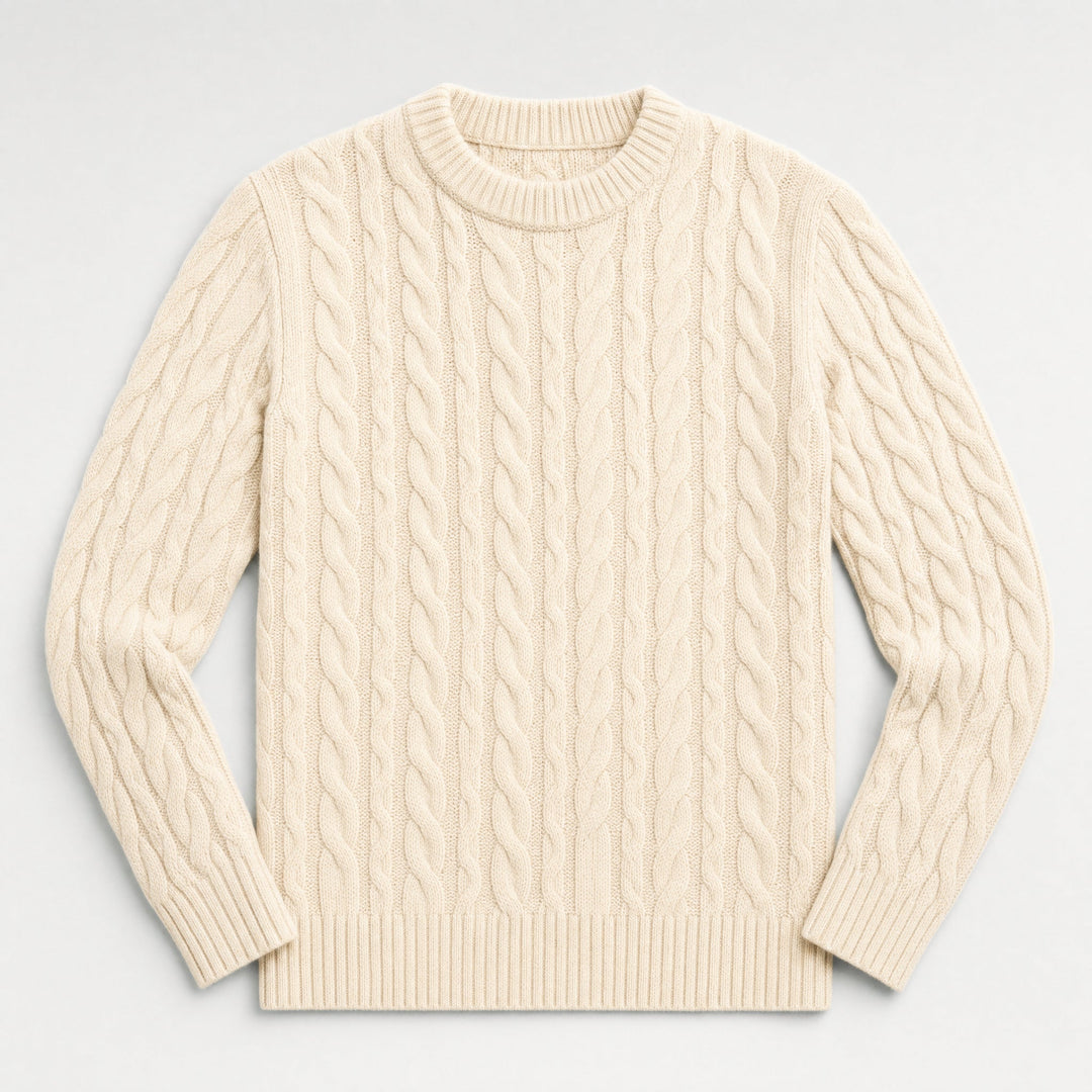 Men's Cable Knit Crewneck Jumper