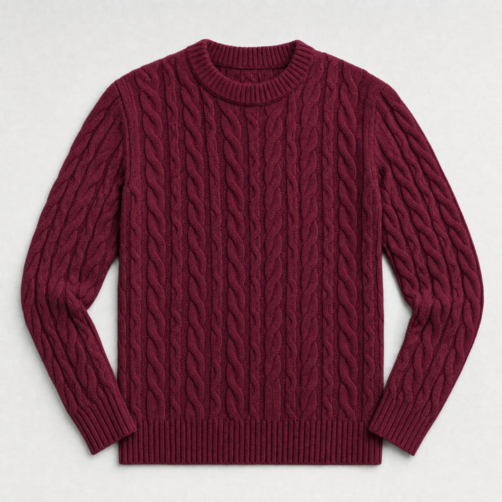 Men's Cable Knit Crewneck Jumper