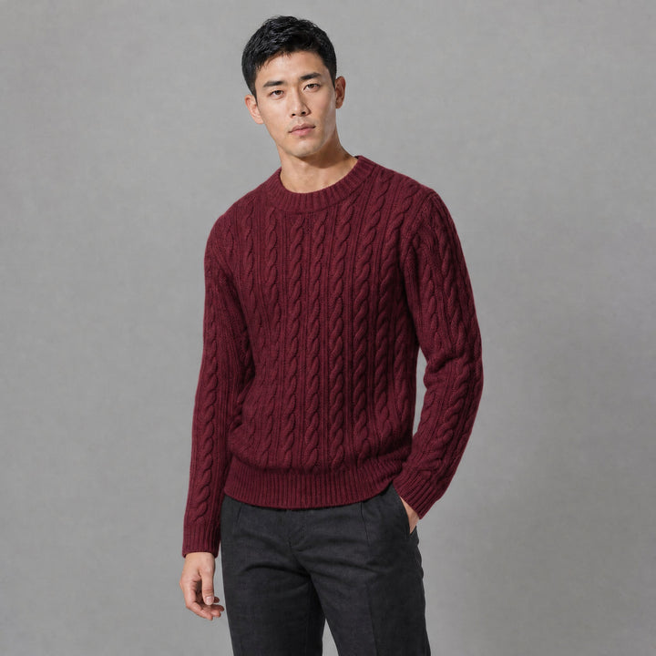 Men's Cable Knit Crewneck Jumper