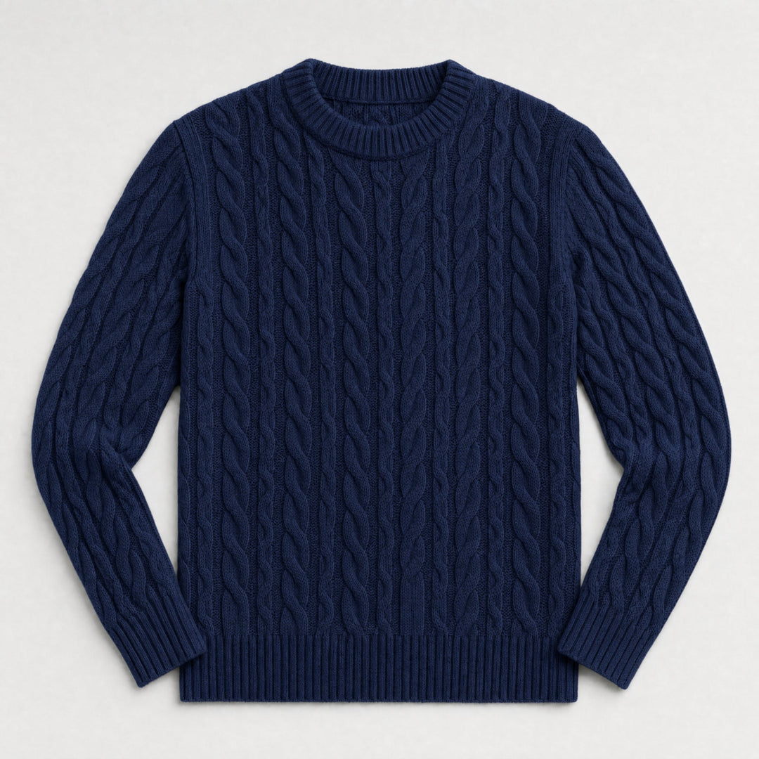 Men's Cable Knit Crewneck Jumper
