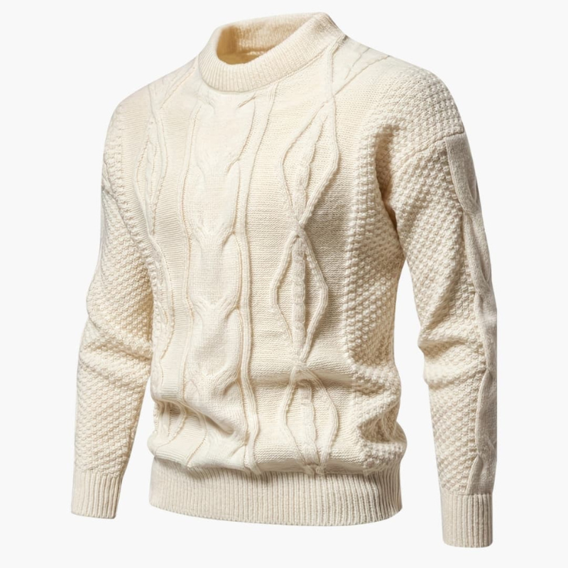 Men's Cable Knit Crewneck Sweater