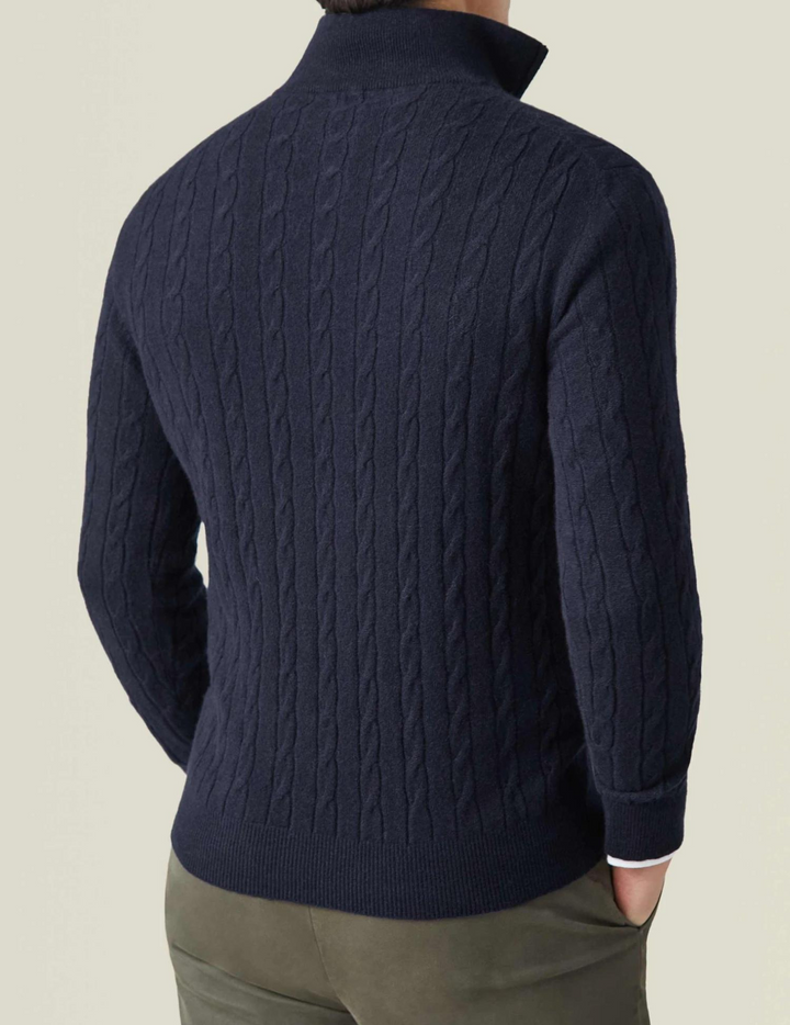 Men's Cable Knit Half-Zip Jumper