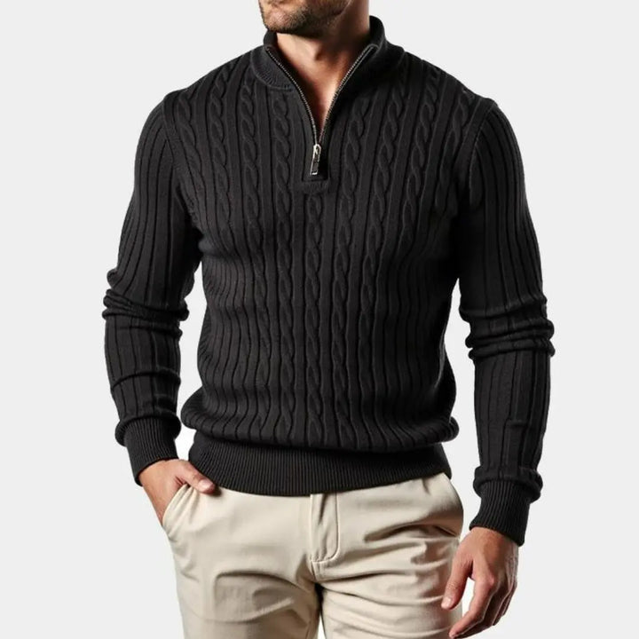Men's Cable Knit Half-Zip Sweater