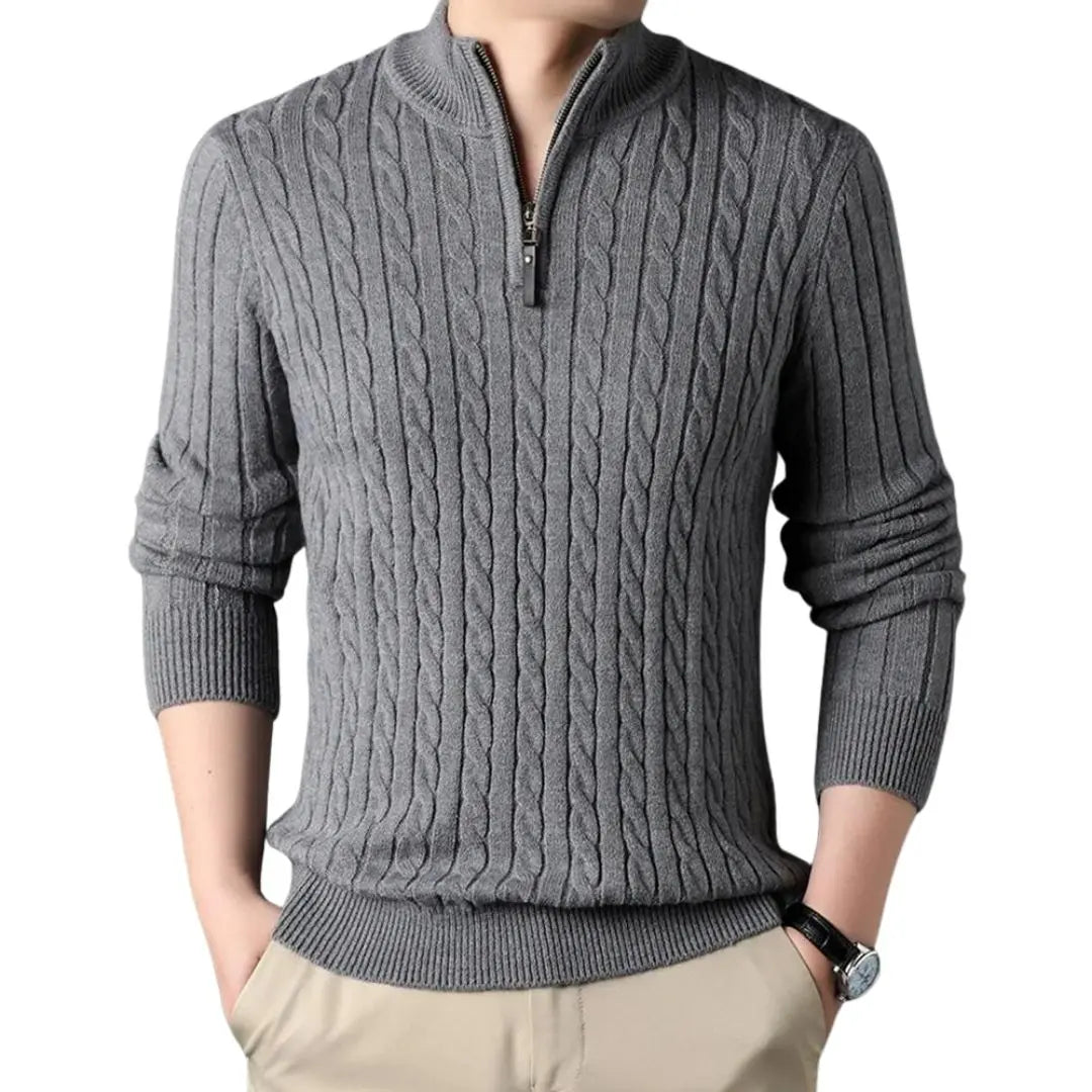 Men's Cable Knit Half-Zip Sweater