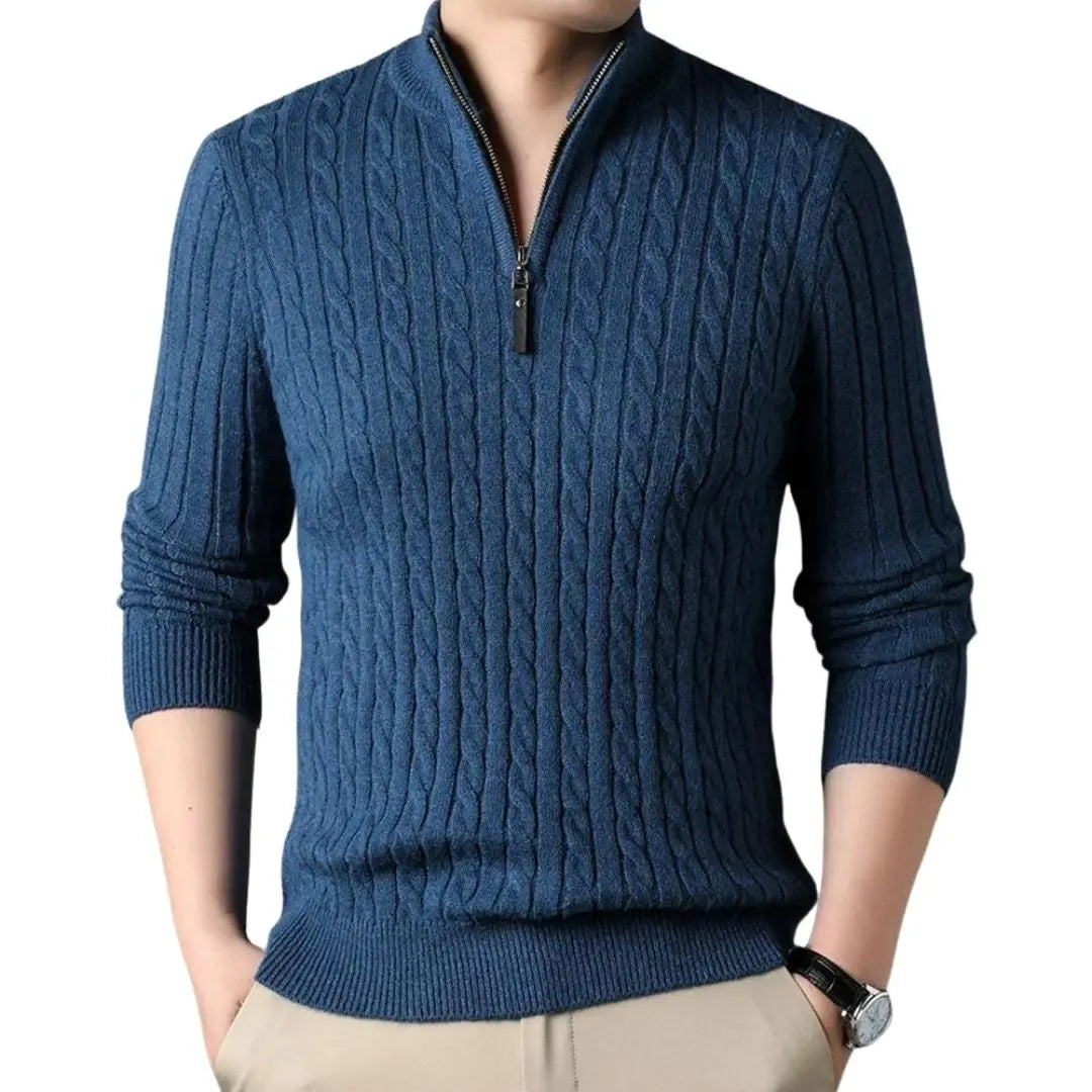 Men's Cable Knit Half-Zip Sweater