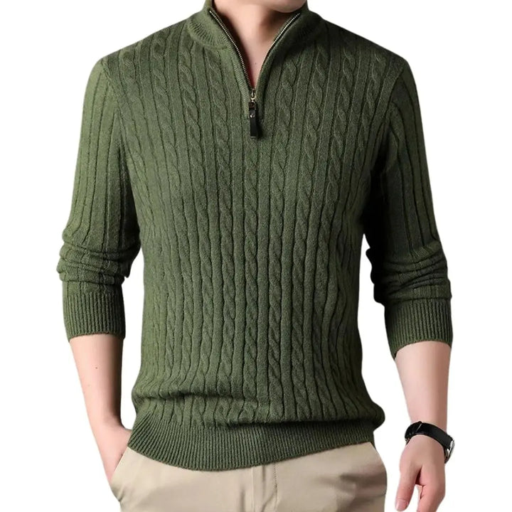 Men's Cable Knit Half-Zip Sweater