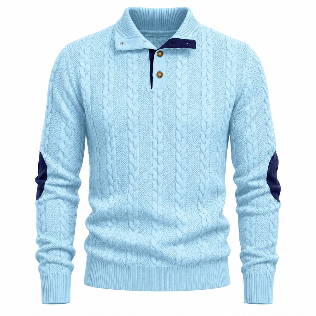 Men's Cable Knit Mock Neck Jumper