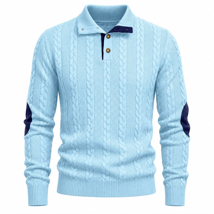 Men's Cable Knit Mock Neck Jumper