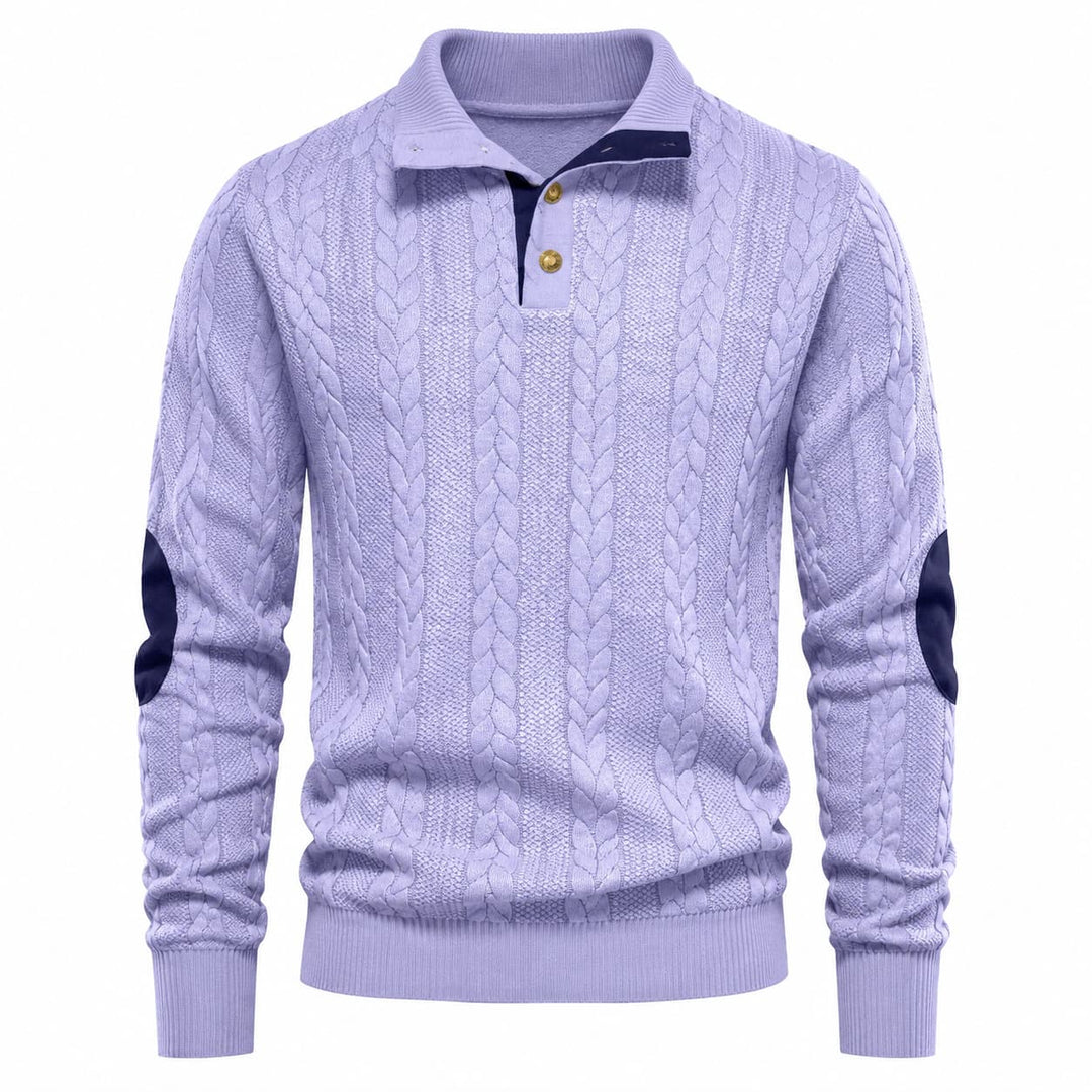 Men's Cable Knit Mock Neck Jumper