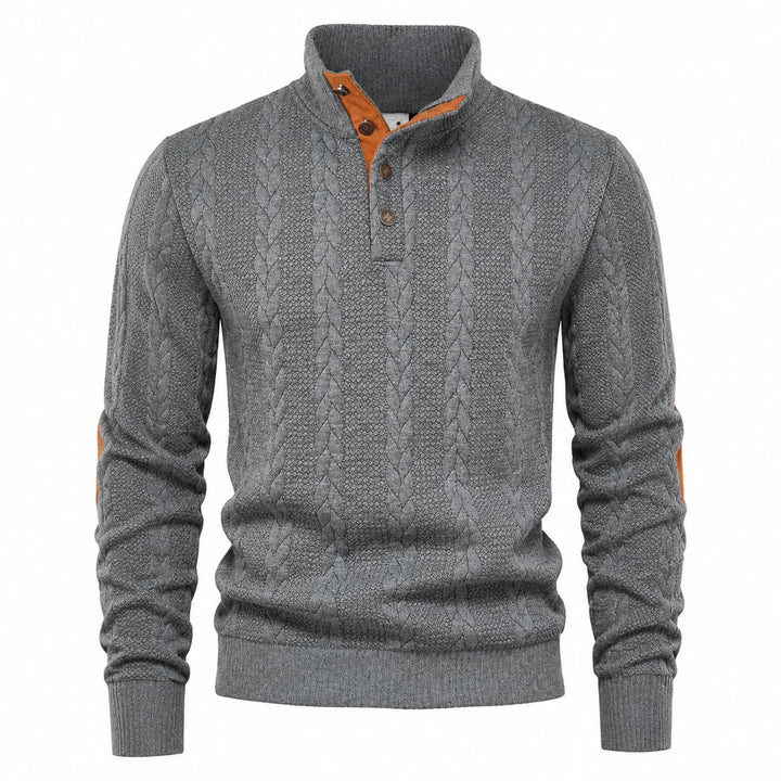 Men's Cable Knit Mock Neck Jumper