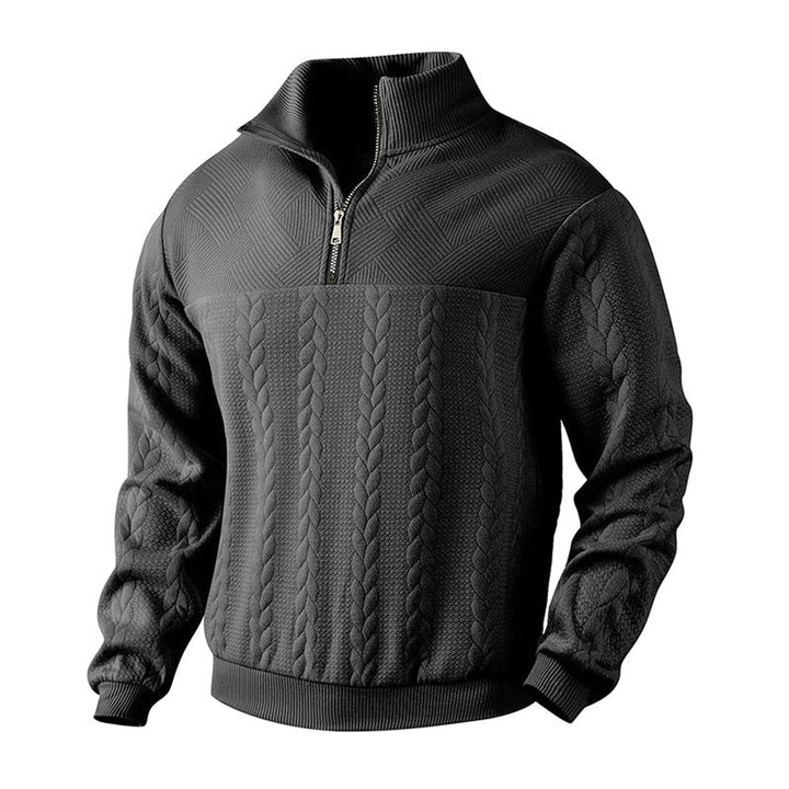 Men's Cable-Knit Quarter-Zip Sweater