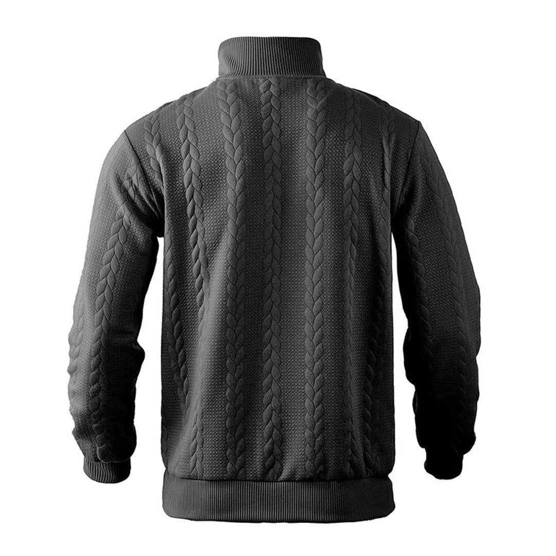 Men's Cable-Knit Quarter-Zip Sweater