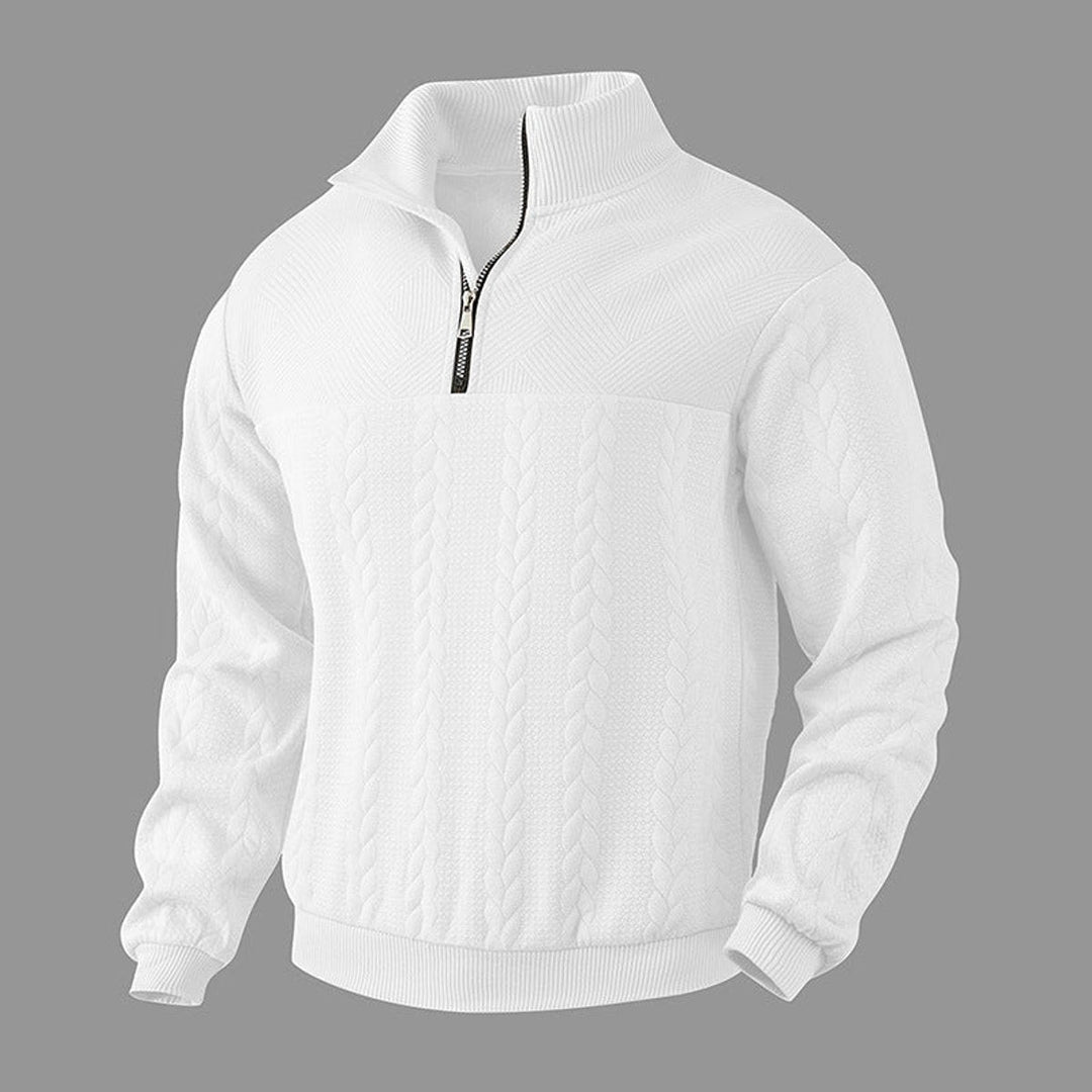Men's Cable-Knit Quarter-Zip Sweater