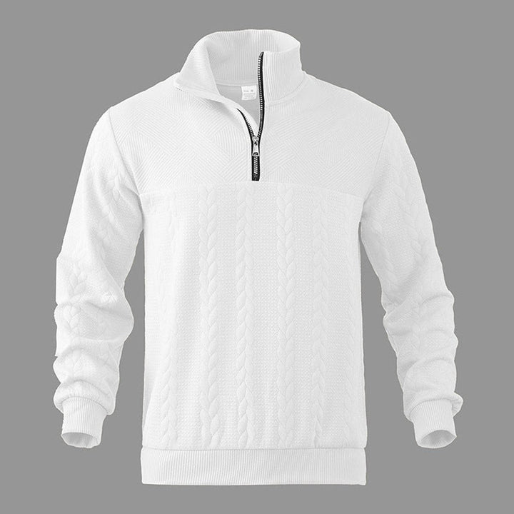 Men's Cable-Knit Quarter-Zip Sweater