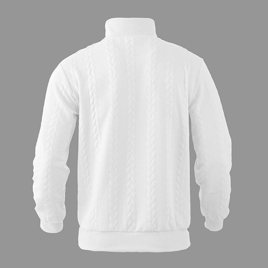 Men's Cable-Knit Quarter-Zip Sweater