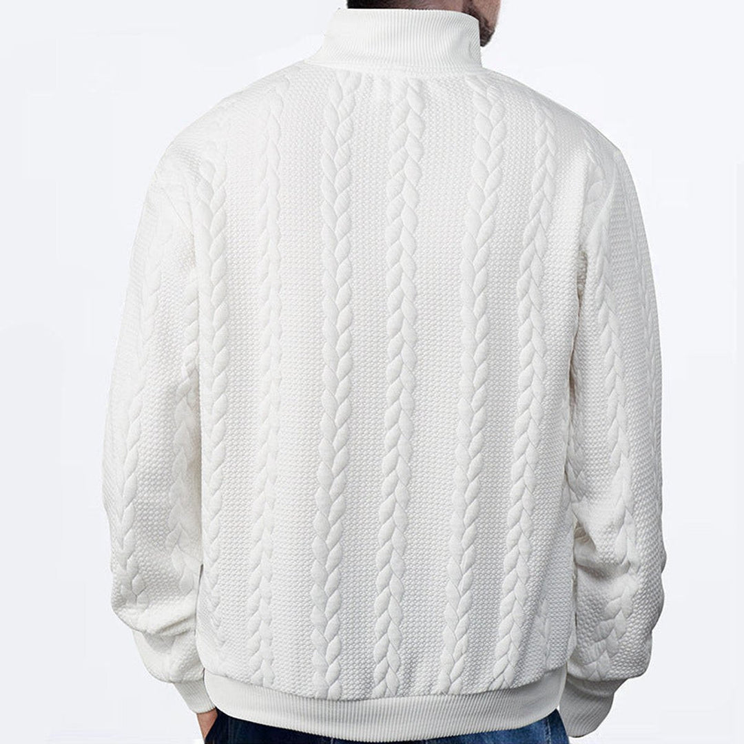 Men's Cable-Knit Quarter-Zip Sweater