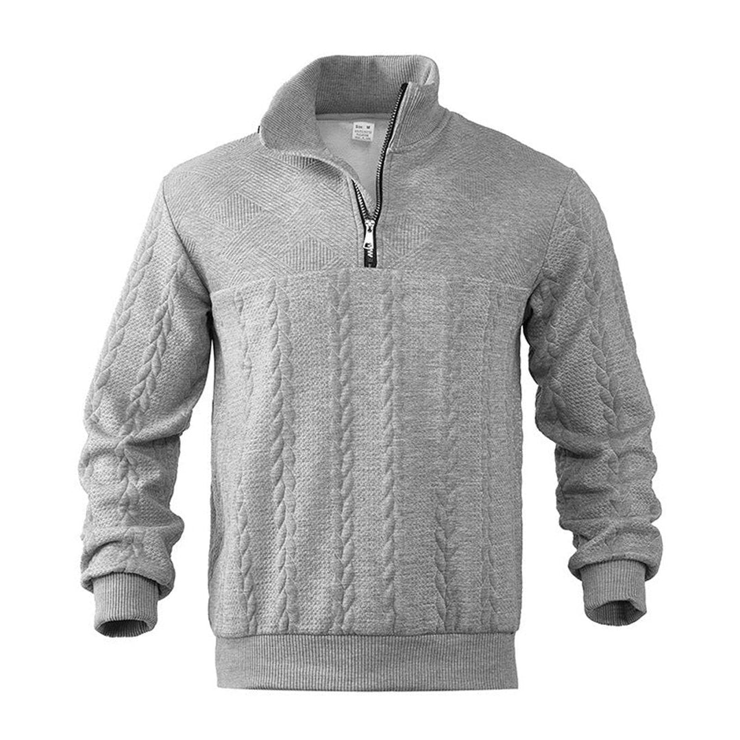 Men's Cable-Knit Quarter-Zip Sweater