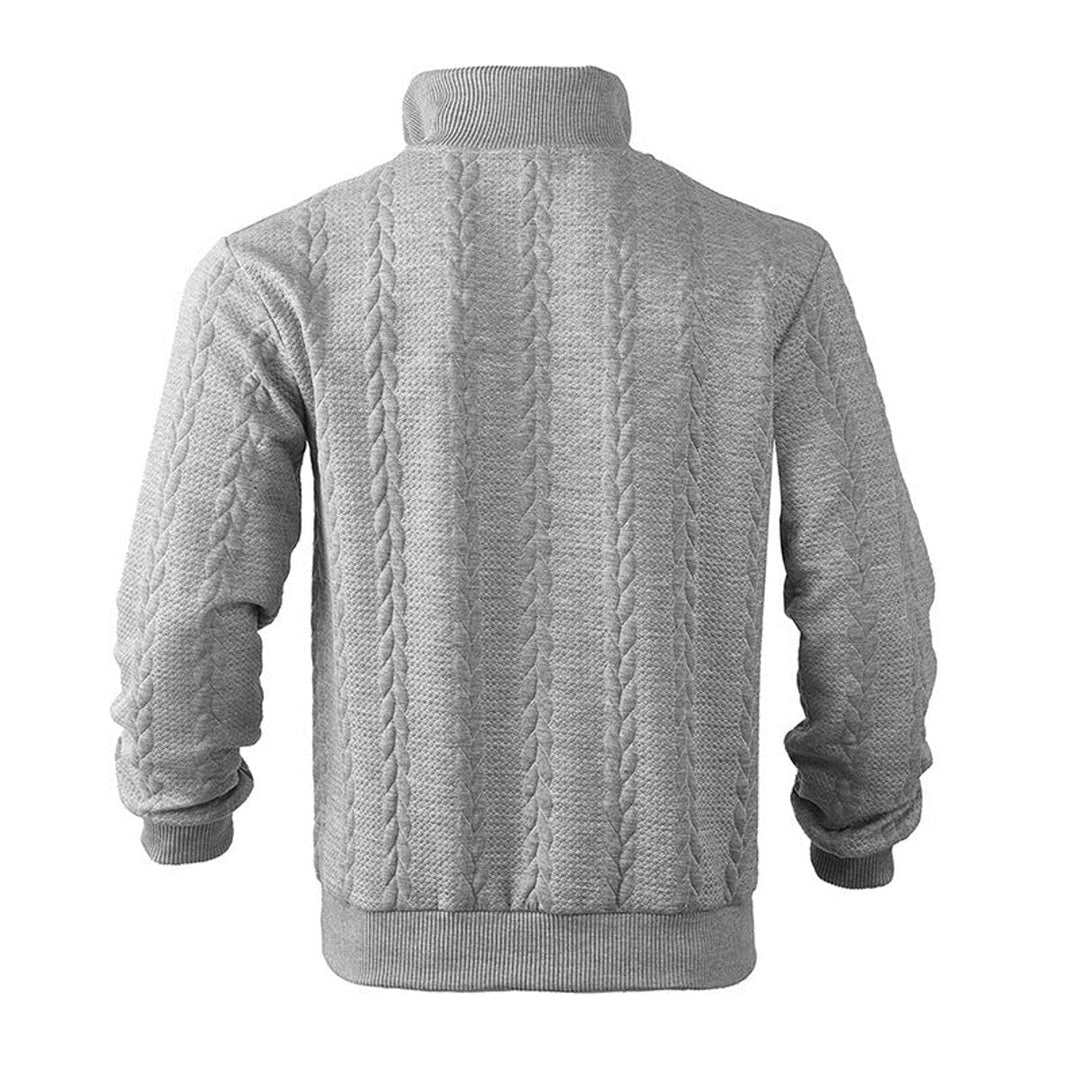 Men's Cable-Knit Quarter-Zip Sweater