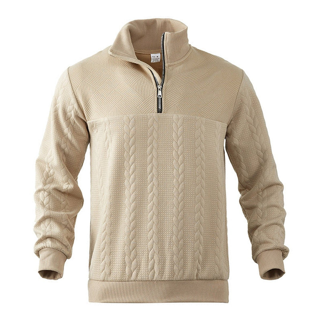 Men's Cable-Knit Quarter-Zip Sweater