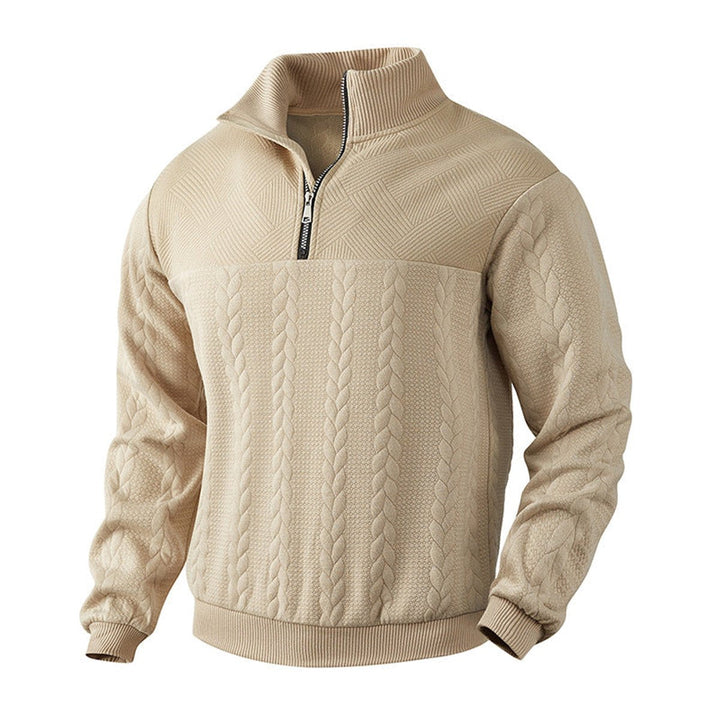 Men's Cable-Knit Quarter-Zip Sweater