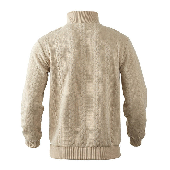 Men's Cable-Knit Quarter-Zip Sweater