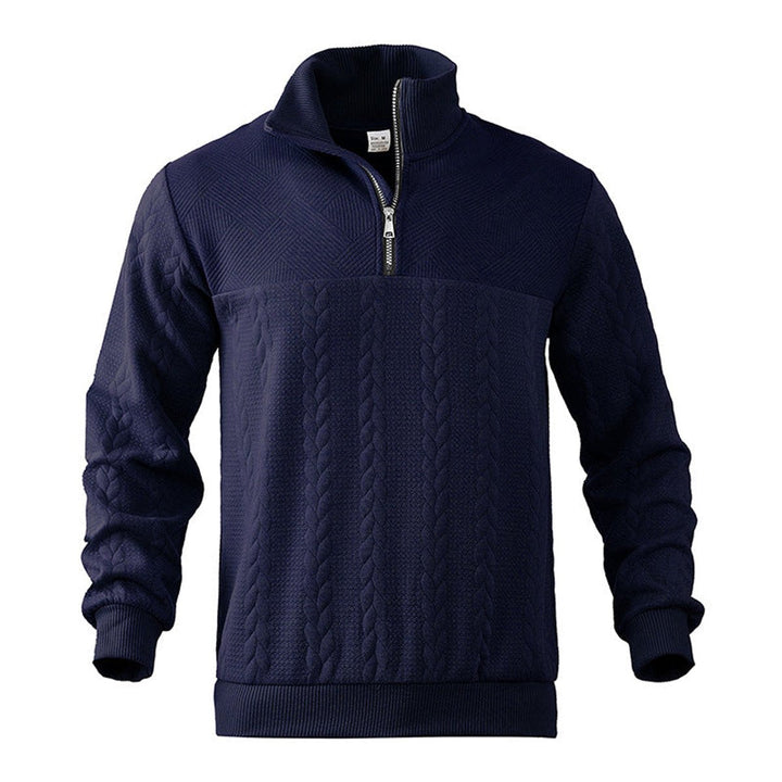 Men's Cable-Knit Quarter-Zip Sweater