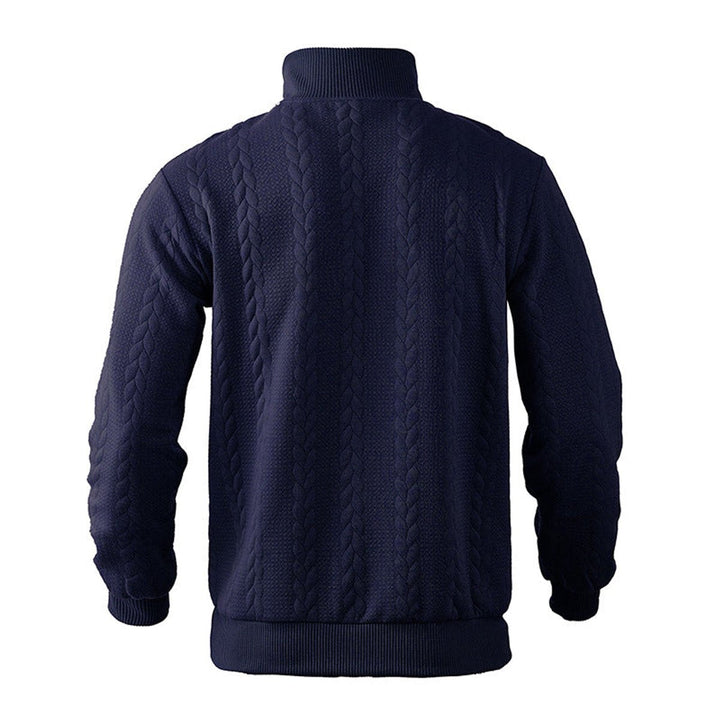 Men's Cable-Knit Quarter-Zip Sweater