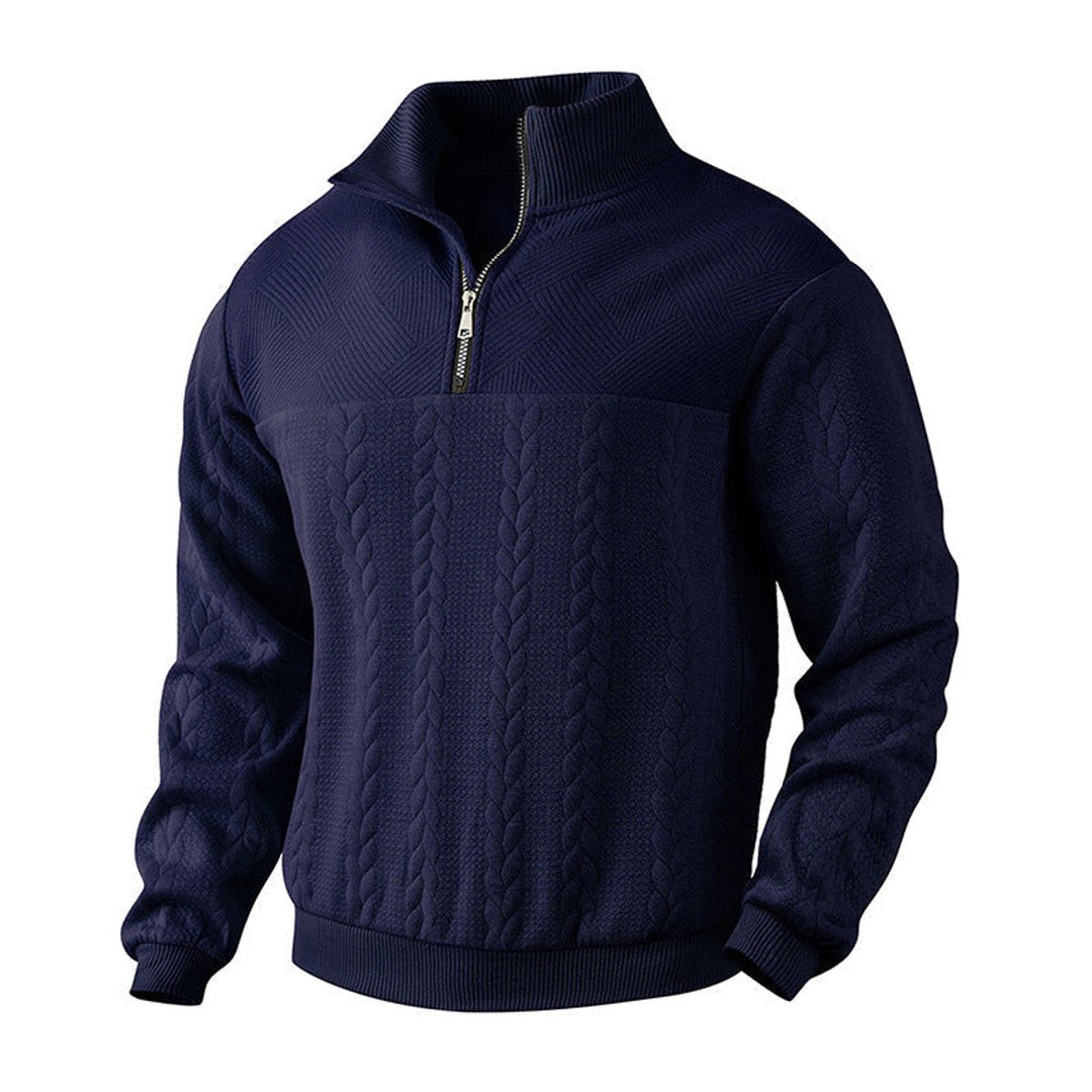 Men's Cable-Knit Quarter-Zip Sweater