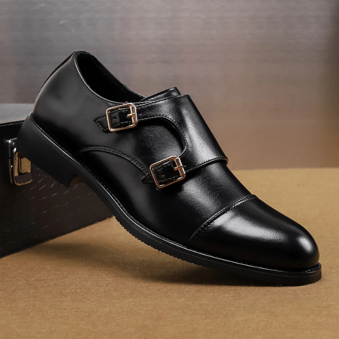Men's Cap-Toe Double Monk Strap Shoes