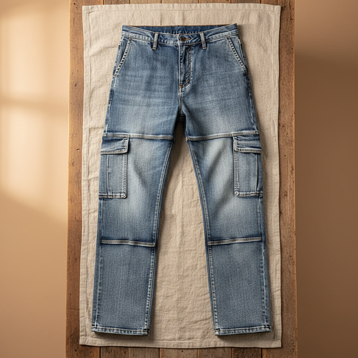 Men's Cargo Jeans with Deep Pockets