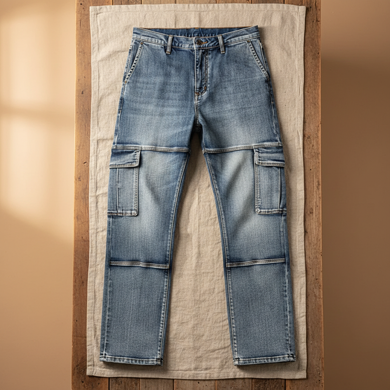 Men's Cargo Jeans with Deep Pockets