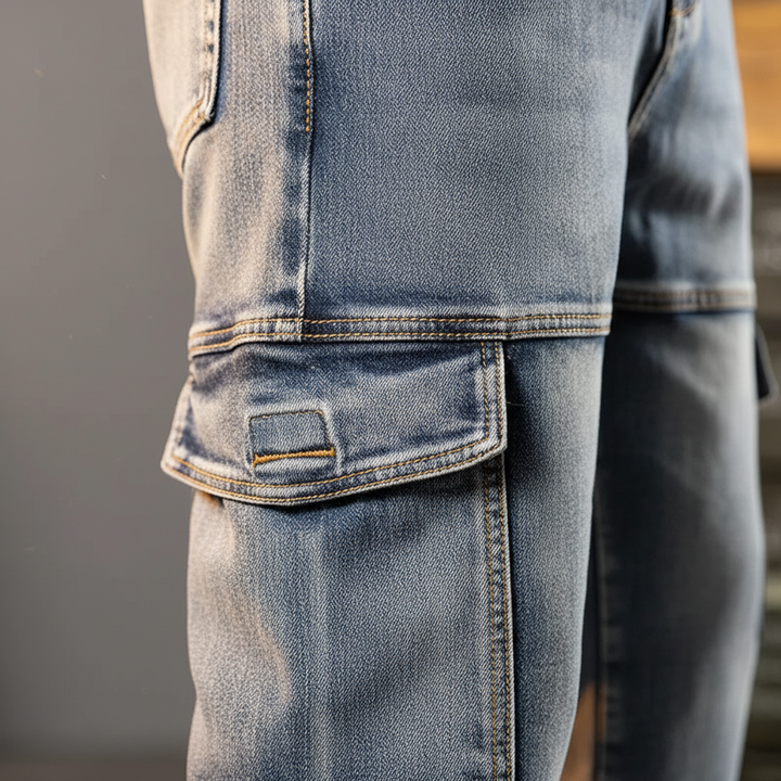 Men's Cargo Jeans with Deep Pockets